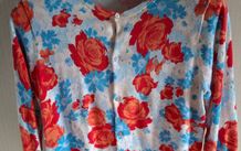 Lands' End Button Up Floral Cardigan
