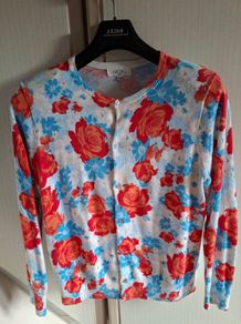 Lands' End Button Up Floral Cardigan