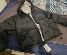 h&m large black men puffer jacket