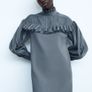 Zara knit organza sleeve dress Image 8