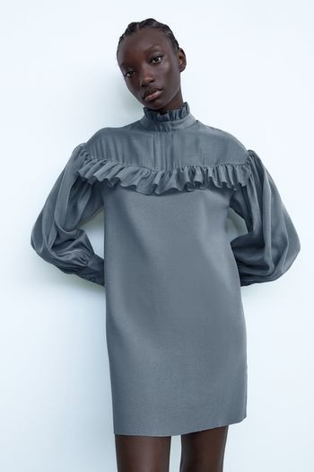 Zara knit organza sleeve dress