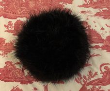 Black faux fur hat