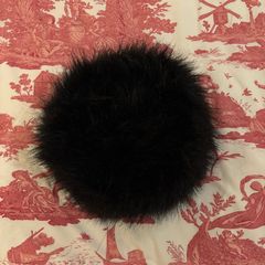 Black faux fur hat