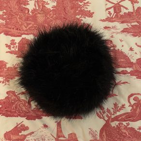 Black faux fur hat