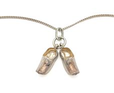 Vintage 925 Sterling Silver Chain & 835 Silver Dutch Clogs Charms