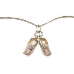Vintage 925 Sterling Silver Chain & 835 Silver Dutch Clogs Charms