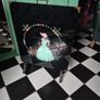 Vintage painted glass Art Deco fire screen Image 5