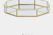 Hexagon gold mirror tray like new