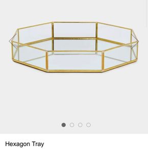 Hexagon gold mirror tray like new