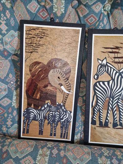 Set of 5 hand made African prints