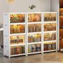 Storage Boxes with a lid, 4 Piece Large Collapsible Wardrobe, Stackable Storage Boxes with wheels Plastic Collapsible Organiser Kitchen Foldable Plastic Box (4 /110L) Image 8