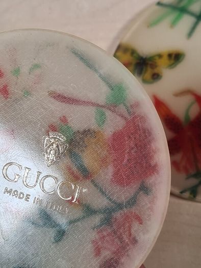 Vintage GUCCI coasters flora and fauna acrylic set of 4 Genuine Rare