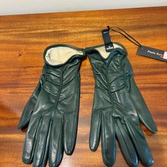 Luxury designer brand gloves by Paula Rowan in the softest of hand stitched leather and silk lining BRAND NEW