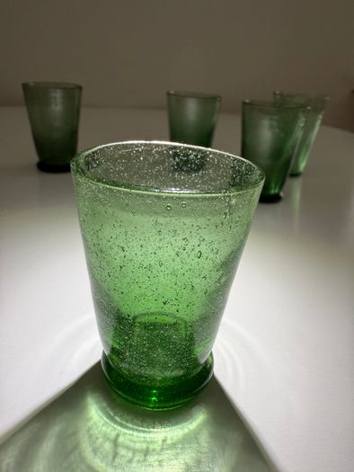 Vintage 1960s Green Controlled Bubble - Shot Glasses (Set of 5)