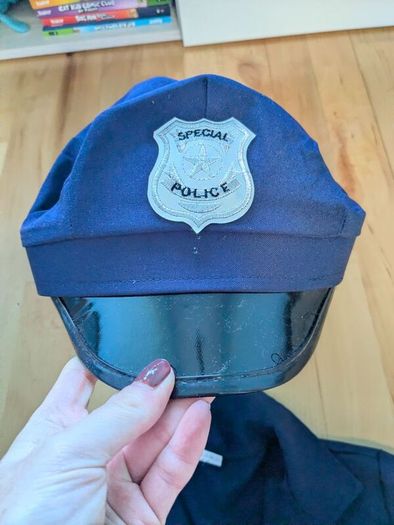 Kids Police Officer Costume & Hat Set  Size 9-10 Years