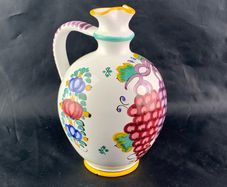 Vintage Art Pottery Hand Painted Pitcher from Modra Slovakia