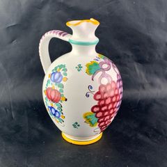 Vintage Art Pottery Hand Painted Pitcher from Modra Slovakia