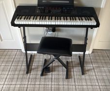 keyboard with stool and stand