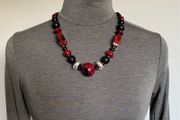 Retro black &amp; red necklace