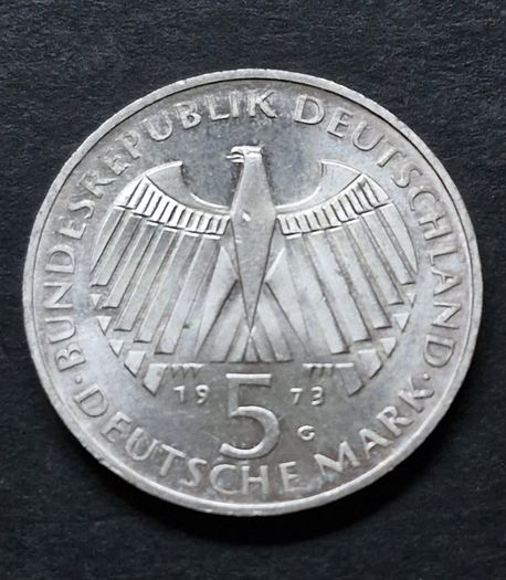 Germany 5  Mark 125th Anniversary - Frankfurt National Assembly Silver coin