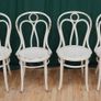 Set of 4 Hofmann Bielitz Bentwood Cafe Chairs, c.1897-1905 - Distressed Cream Image 2
