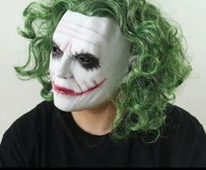 The Joker Dark knight Halloween latex mask with hair.