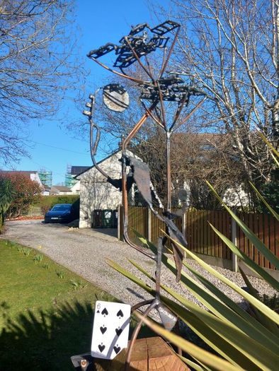 Brutalist metal sculpture, artist unknown, D18