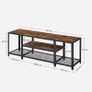 TV Shelf, Lowboard for TVs up to 65 Inches, TV Stand with 3 Levels, Open Storage Rack, Industrial Design, for Living Room, Vintage Brown/Black Image 4