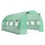 Greenhouse approx. 4 x 3 x 2 m Polytunnel with 2 Roll-Up Zipper Doors & 8 Mesh Windows, Support Bars, Green Image 5