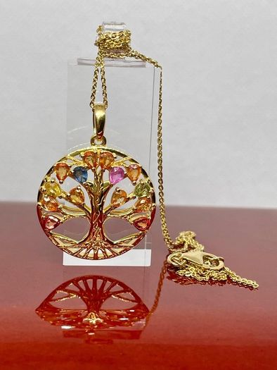 Sapphire Pendant with Chain (Size 20) in Yellow Gold Plated Sterling Silver 2.78 Ct.