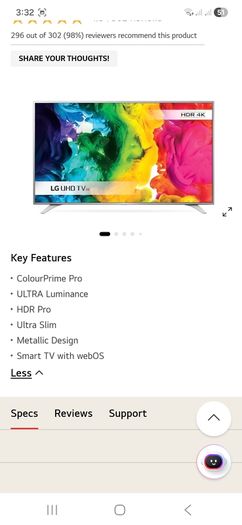 43" Lg Ultra 4k Hd Smart Tv