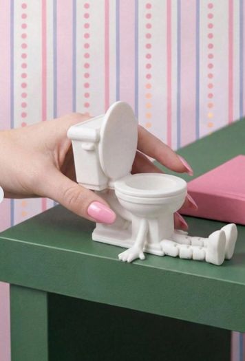 Mini Toilet Figurine With Movable Limbs