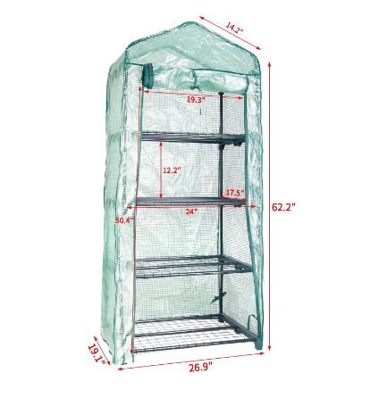 Mini Greenhouse for Indoor Outdoor Small Plant Greenhouses 4 Tier Rack Stands, Portable Heavy Duty Garden Green House