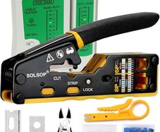 Pass Through RJ45 Crimp Tool Kit Ethernet Crimper CAT5 Cat5e Cat6 Crimping Tool Kit