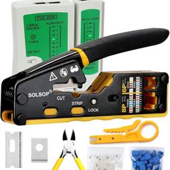 Pass Through RJ45 Crimp Tool Kit Ethernet Crimper CAT5 Cat5e Cat6 Crimping Tool Kit