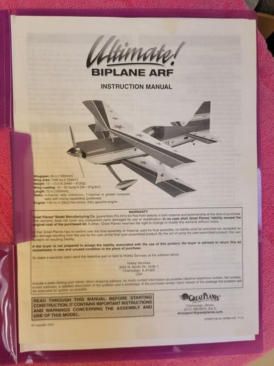 Great planes 27% ultimate bipe 160