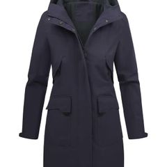 Brand New Vancavoo Women's Lightweight Transitional Jacket with Hood - Navy Blue XXL