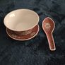 Vintage Chinese Porcelain 3 Piece Set Jingdezhen Red Family Rose Image 3