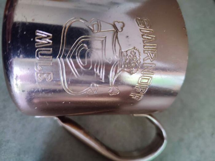 SET OF 2 Vintage 12oz. Aluminum Smirnoff Mule Mug Cup Made In Hong Kong