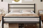 Metal Double Bed Frame With Stylish Headboard And Footboard,Bed Frame Double Bed,Easy Assembly, Ample Under-bed Storage Space, Black