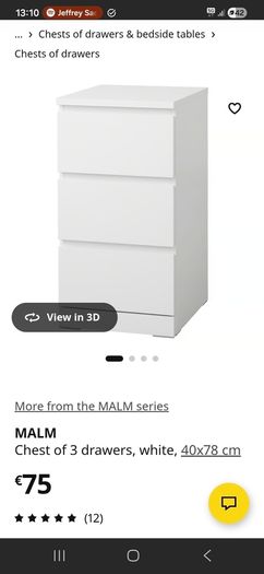 Chests of 3 drawers MALM