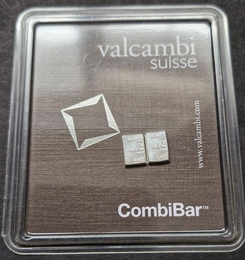 2 x 1 gram Silver Bar's (2 Grams) - Valcambi 999