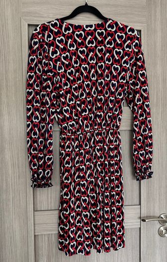 River Island heart print pleated dress (UK 14)