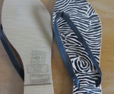 "Atmosphere" black & cream zebra print sandals
