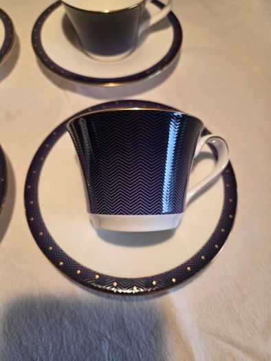Wedgwood China Midnight design tea cup and saucer duo. Perfect.