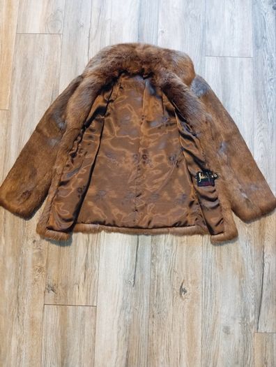 Vintage Julian Vard Genuine Fur Jacket Brown Size 12 Made in Ireland