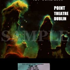 Pearl Jam concertr poster +ticket Point Theatre Dublin 2000 A3 size replica