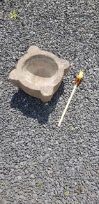 Antique limestone Mortar type vessel.
