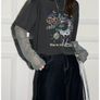 Grey Faux Layered Graphic T Shirt Image 2