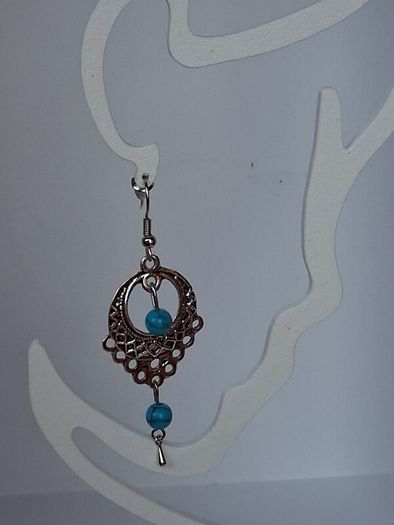 Boho Filigree Turquoise Bead Earrings